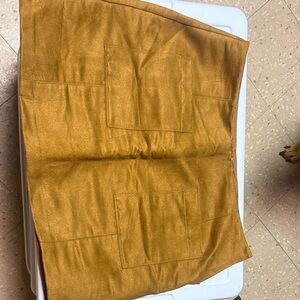 Mustard Yellow Faux Suede Mini Skirt